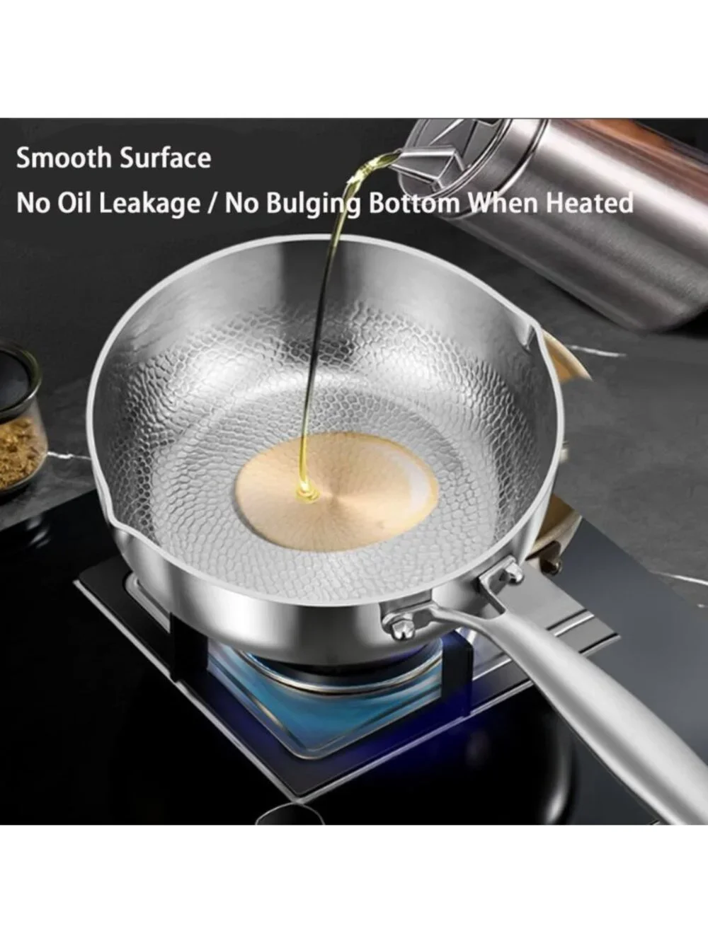 Multifunctional Titanium Hammered Non-Stick Pan, Scratch-Resistant, 7.08in